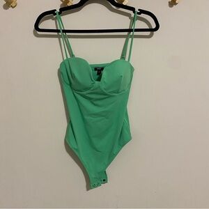 Express Neon Green Padded Bodysuit size XS